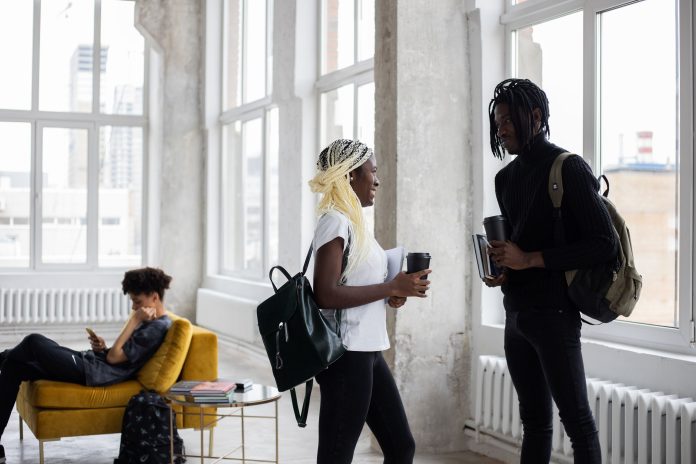 Black college students in classroom
