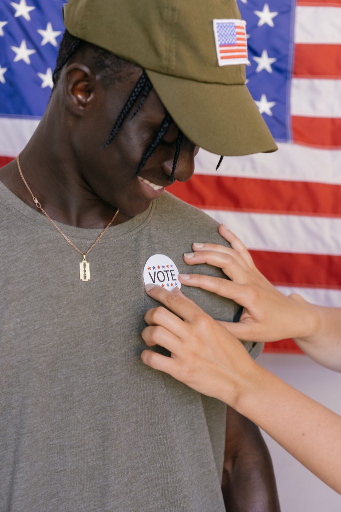 A person casting a ballot at a polling place, symbolizing Black voting rights after the Callais ruling